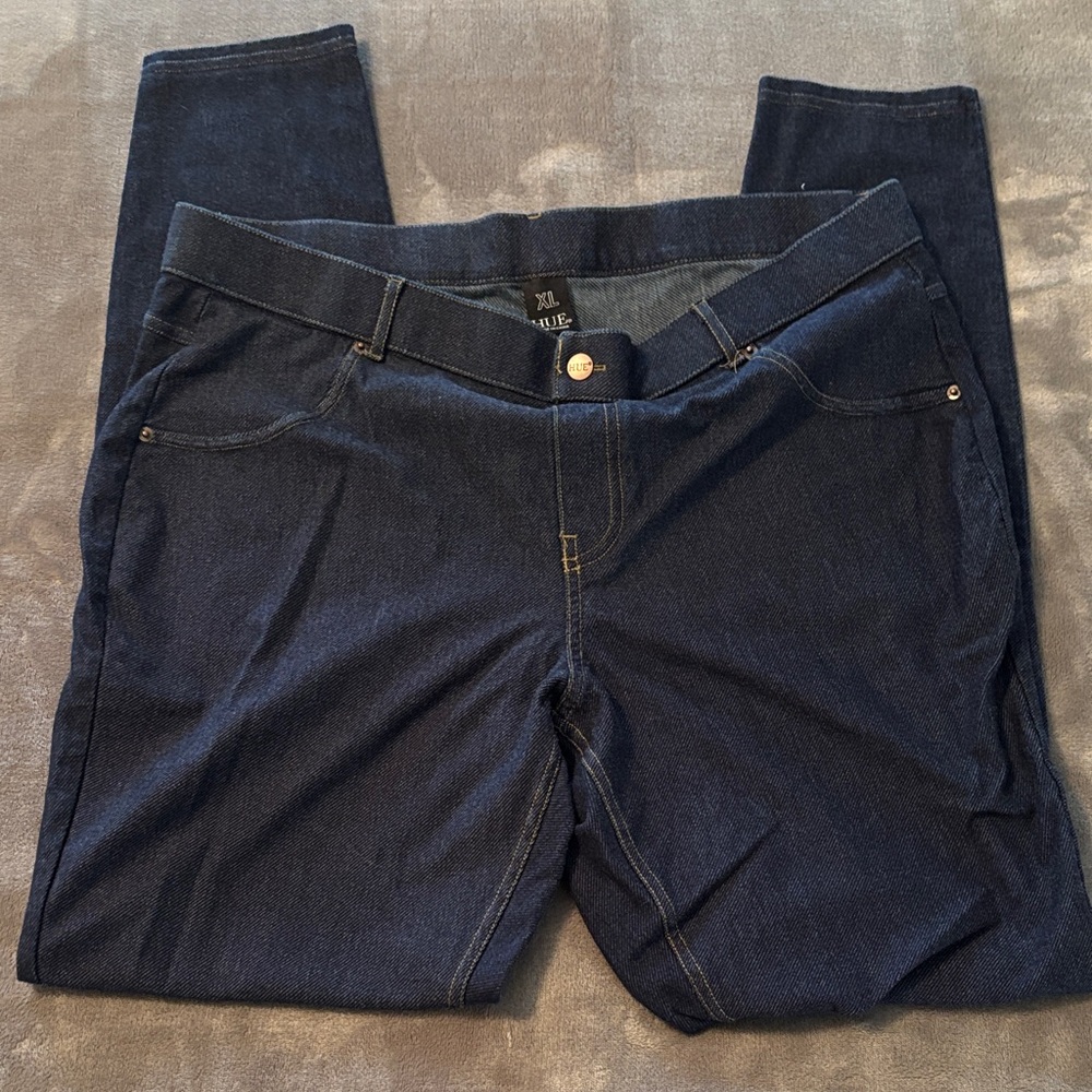 HUE Women's Deep Indigo Jeggings